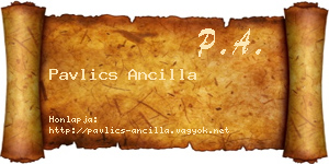 Pavlics Ancilla névjegykártya
